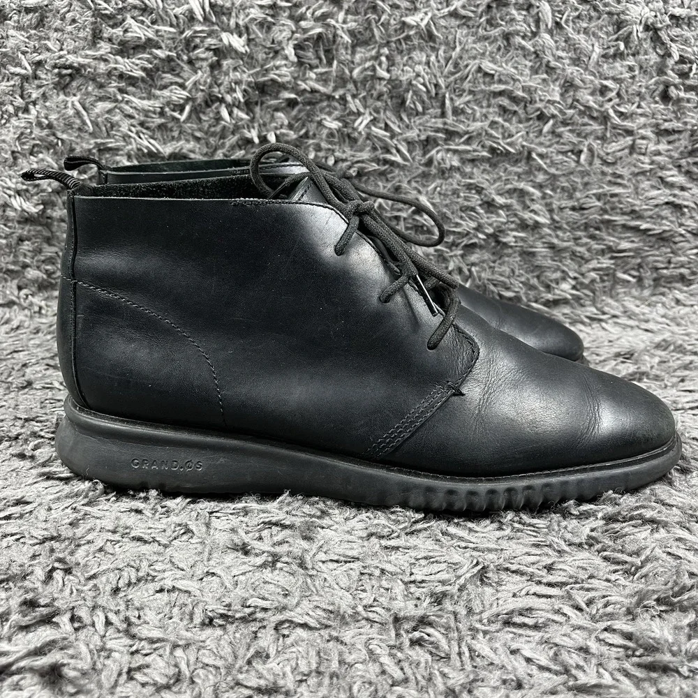 Cole Haan Zerogrand Chukka Boots Shoes Black Leather Dress C26198 - Mens Size 11